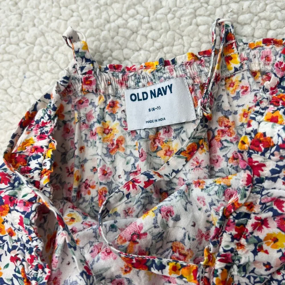 Old Navy Floral Tank Dress Small 6-7